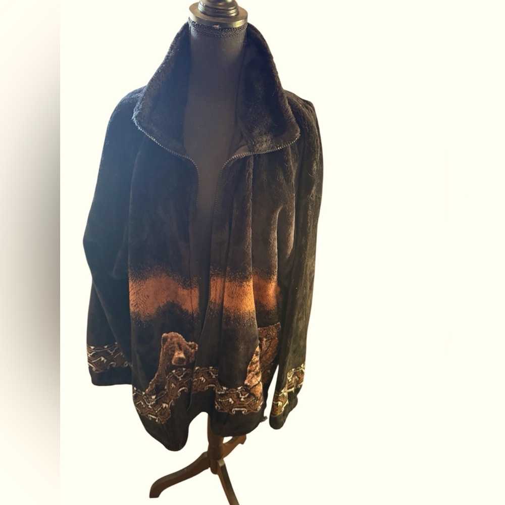 Soft fur like bear design jacket